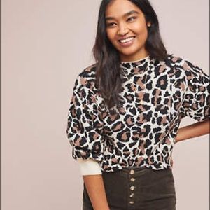 NWT Line & Dot Alder Sweater Leopard